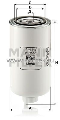 топливный фильтр серии PreLine MANN-FILTER PL250/1 MANN-FILTER  - фото, характеристики, описание.