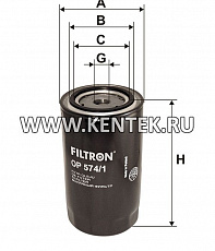 навинчивающийся масляный фильтр (коробочного типа) FILTRON OP574/1 FILTRON  - фото, характеристики, описание.