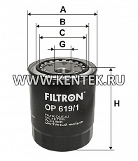 навинчивающийся масляный фильтр (коробочного типа) FILTRON OP619/1 FILTRON  - фото, характеристики, описание.