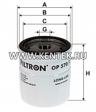 навинчивающийся масляный фильтр (коробочного типа) FILTRON OP570/1 FILTRON  - фото, характеристики, описание.