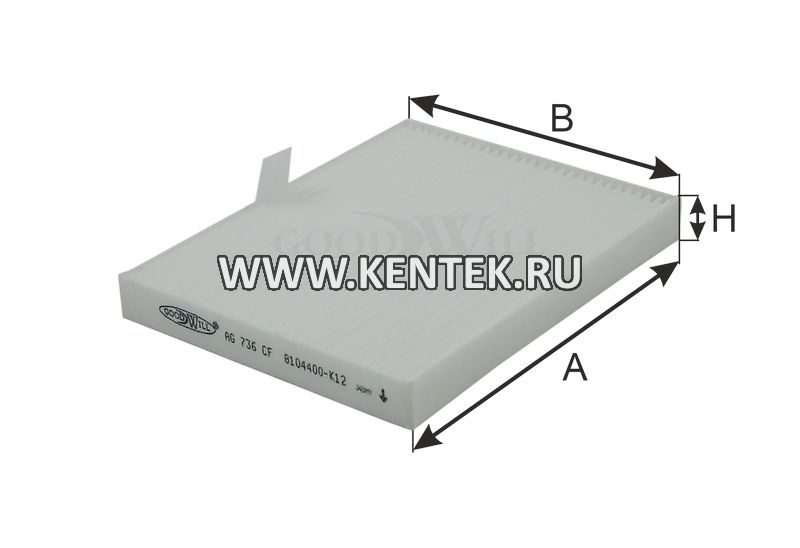 Фильтр салона GOODWILL AG 736 CF GOODWILL  - фото, характеристики, описание.