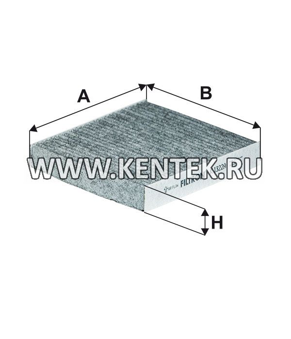 салонный фильтр с активированным углем FILTRON K1322A FILTRON  - фото, характеристики, описание.