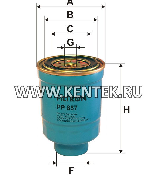 топливный фильтр коробочного типа FILTRON PP857 FILTRON  - фото, характеристики, описание.