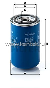 топливный фильтр MANN-FILTER WK940/12 MANN-FILTER  - фото, характеристики, описание.