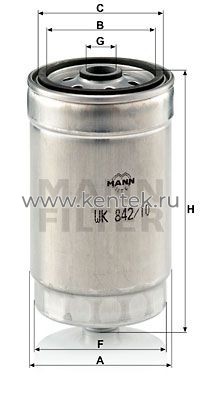 топливный фильтр MANN-FILTER WK842/10 MANN-FILTER  - фото, характеристики, описание.