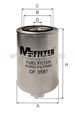 Фильтр топливный M-FILTER DF3581 M-FILTER  - фото, характеристики, описание.
