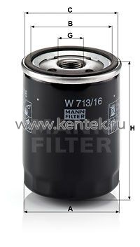 масляный фильтр MANN-FILTER W713/16 MANN-FILTER  - фото, характеристики, описание.