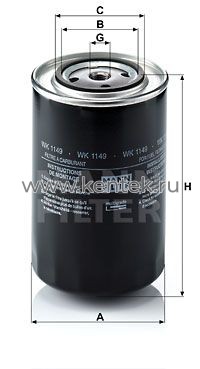 топливный фильтр MANN-FILTER WK1149 MANN-FILTER  - фото, характеристики, описание.