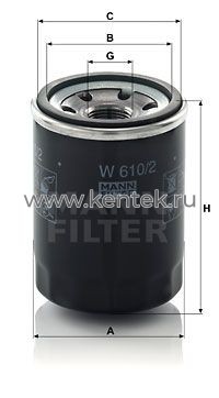 масляный фильтр MANN-FILTER W610/2 MANN-FILTER  - фото, характеристики, описание.