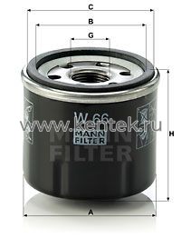 масляный фильтр MANN-FILTER W66 MANN-FILTER  - фото, характеристики, описание.
