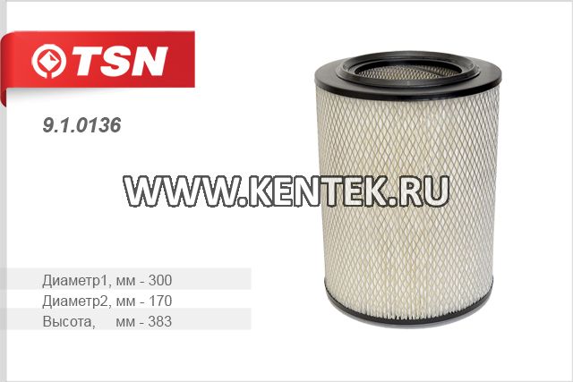 Фильтр воздушный TSN 9.1.0136 TSN  - фото, характеристики, описание.