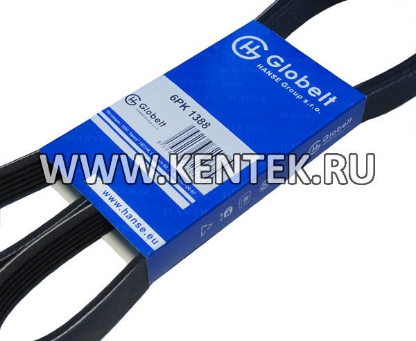 Ремень приводной поликлиновой усиленный GLOBELT 6PK1388 GLOBELT  - фото, характеристики, описание.