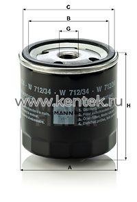 масляный фильтр MANN-FILTER W712/34 MANN-FILTER  - фото, характеристики, описание.
