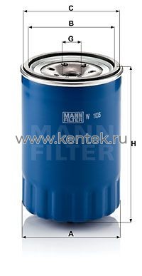 масляный фильтр MANN-FILTER W1035 MANN-FILTER  - фото, характеристики, описание.