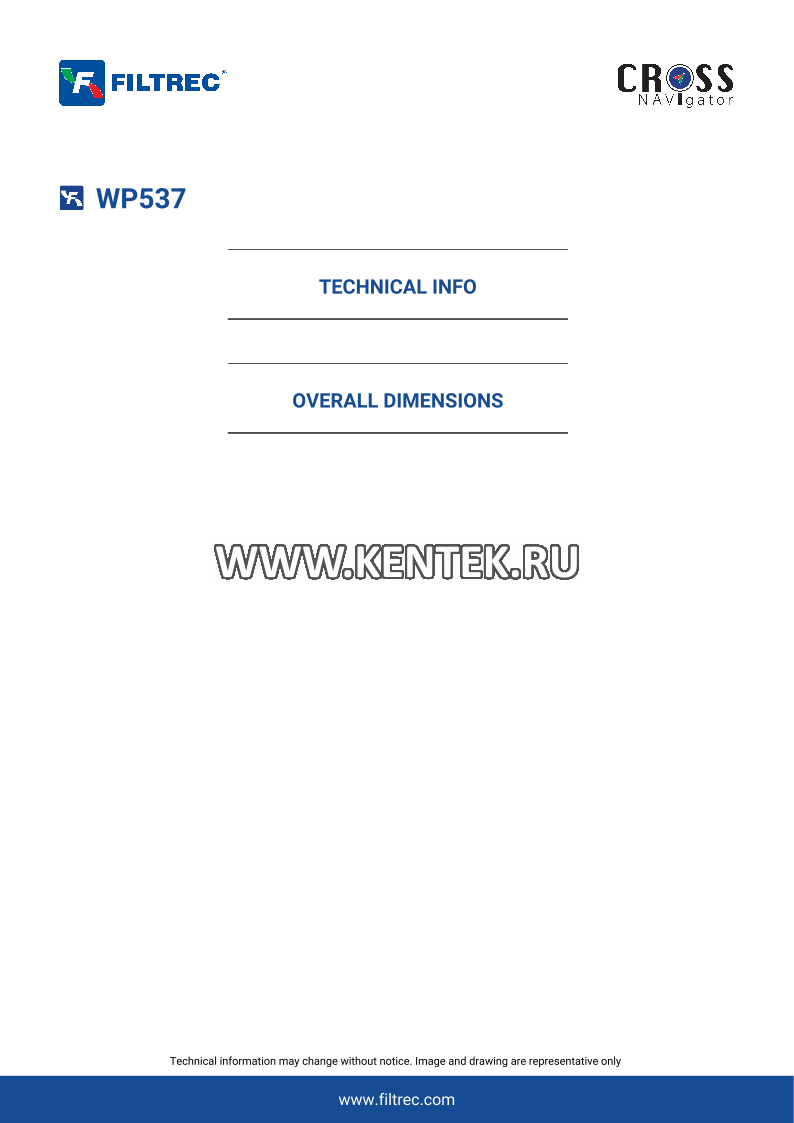 Гидравлический фильтр FILTREC WP537 FILTREC  - фото, характеристики, описание.