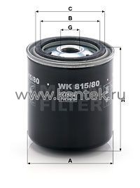 топливный фильтр MANN-FILTER WK815/80 MANN-FILTER  - фото, характеристики, описание.