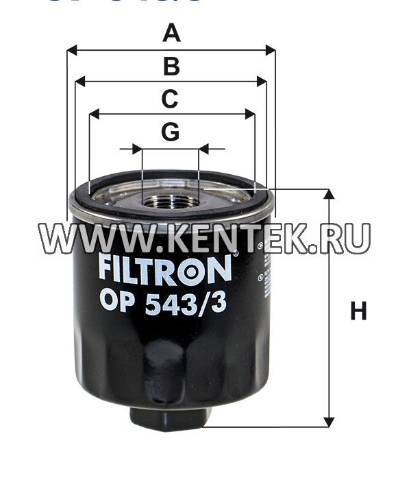 навинчивающийся масляный фильтр (коробочного типа) FILTRON OP543/3 FILTRON  - фото, характеристики, описание.