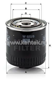 масляный фильтр MANN-FILTER W920/8 MANN-FILTER  - фото, характеристики, описание.