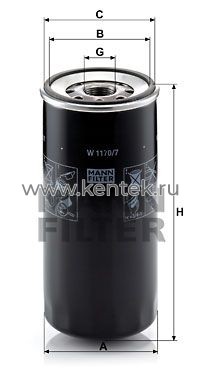 масляный фильтр MANN-FILTER W1170/7 MANN-FILTER  - фото, характеристики, описание.