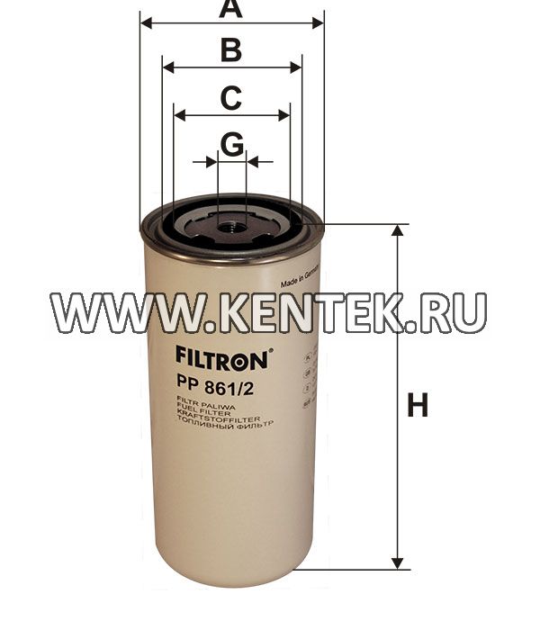 топливный фильтр коробочного типа FILTRON PP861/2 FILTRON  - фото, характеристики, описание.