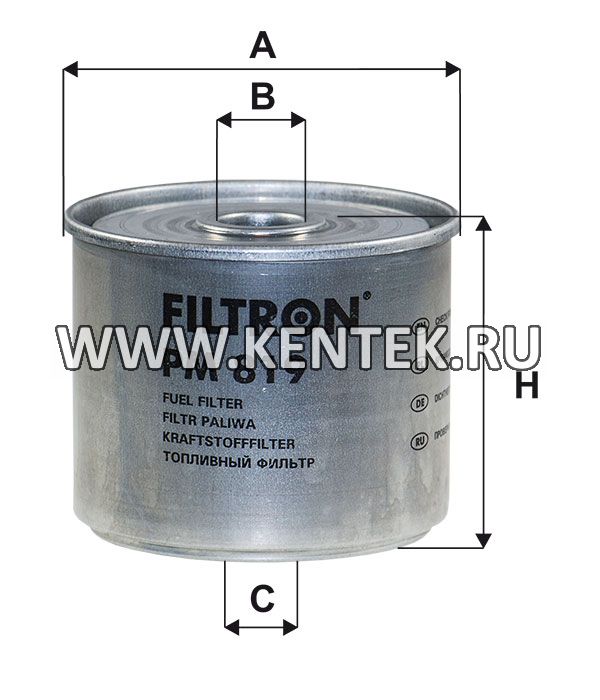 фильтрующий элемент топливного фильтра (с металлическими крышками) FILTRON PM819 FILTRON  - фото, характеристики, описание.