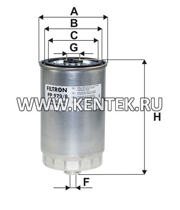 топливный фильтр коробочного типа FILTRON PP979/8 FILTRON  - фото, характеристики, описание.