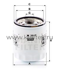 масляный фильтр MANN-FILTER W7015 MANN-FILTER  - фото, характеристики, описание.