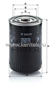 масляный фильтр MANN-FILTER W940/29 MANN-FILTER  - фото, характеристики, описание.