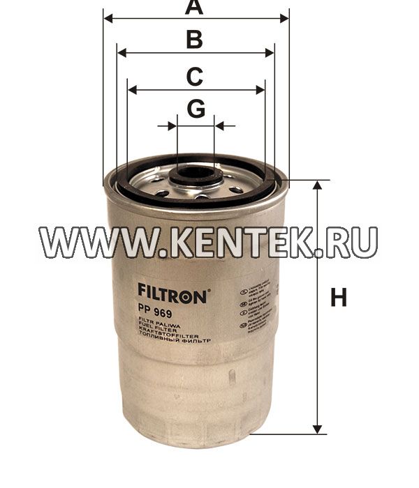 топливный фильтр коробочного типа FILTRON PP969 FILTRON  - фото, характеристики, описание.