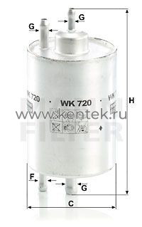 топливный фильтр MANN-FILTER WK720 MANN-FILTER  - фото, характеристики, описание.