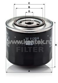 масляный фильтр MANN-FILTER W1126 MANN-FILTER  - фото, характеристики, описание.