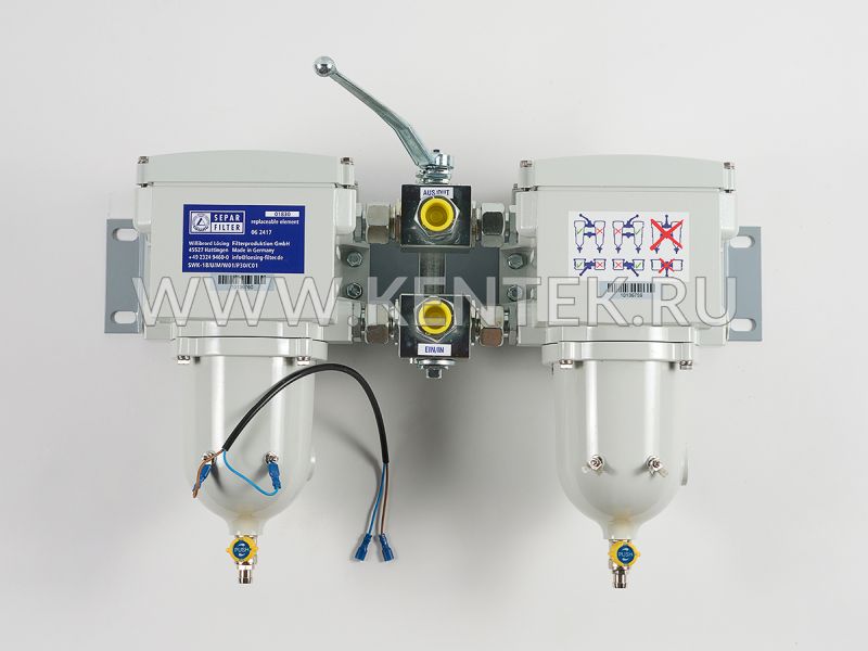 Фильтр топливный Сепар-2000/18 сдвоенный с мет. колбой и контактами SEPAR 062417 SEPAR  - фото, характеристики, описание.