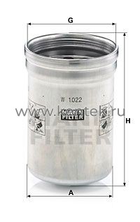 масляный фильтр MANN-FILTER W1022 MANN-FILTER  - фото, характеристики, описание.