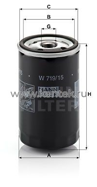 масляный фильтр MANN-FILTER W719/15 MANN-FILTER  - фото, характеристики, описание.