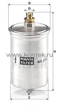 топливный фильтр MANN-FILTER WK830/3 MANN-FILTER  - фото, характеристики, описание.