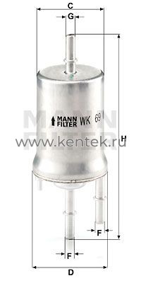 топливный фильтр MANN-FILTER WK69 MANN-FILTER  - фото, характеристики, описание.