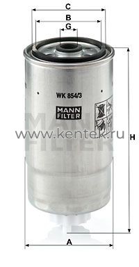 топливный фильтр MANN-FILTER WK854/3 MANN-FILTER  - фото, характеристики, описание.