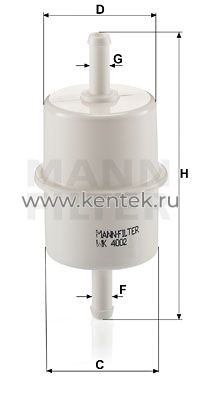 топливный фильтр MANN-FILTER WK4002 MANN-FILTER  - фото, характеристики, описание.