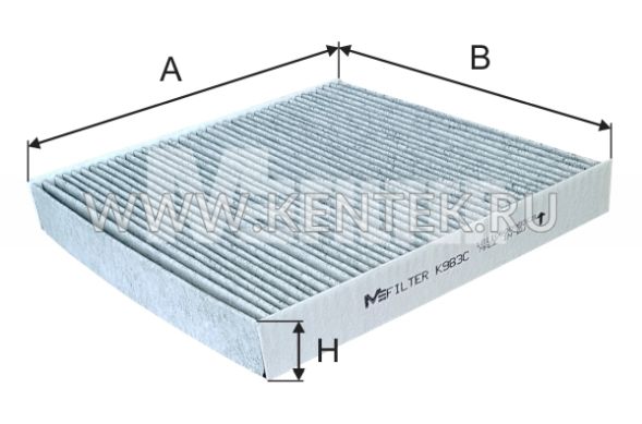 Фильтр салонный M-FILTER K983C M-FILTER  - фото, характеристики, описание.