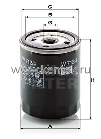 масляный фильтр MANN-FILTER W712/4 MANN-FILTER  - фото, характеристики, описание.