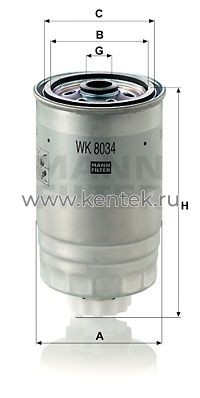 топливный фильтр MANN-FILTER WK8034 MANN-FILTER  - фото, характеристики, описание.