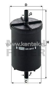 топливный фильтр MANN-FILTER WK6012 MANN-FILTER  - фото, характеристики, описание.