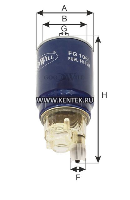 Фильтр топливный GOODWILL FG 1061 GOODWILL  - фото, характеристики, описание.