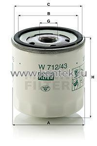 масляный фильтр MANN-FILTER W712/43(10) MANN-FILTER  - фото, характеристики, описание.