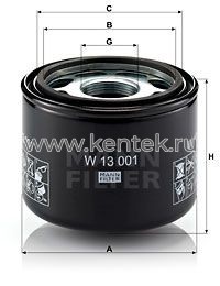 масляный фильтр MANN-FILTER W13001 MANN-FILTER  - фото, характеристики, описание.