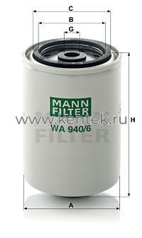фильтр охлаждающей жидкости MANN-FILTER WA940/6 MANN-FILTER  - фото, характеристики, описание.