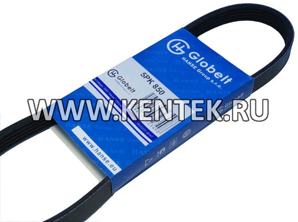 Ремень приводной поликлиновой усиленный GLOBELT 5PK850 GLOBELT  - фото, характеристики, описание.