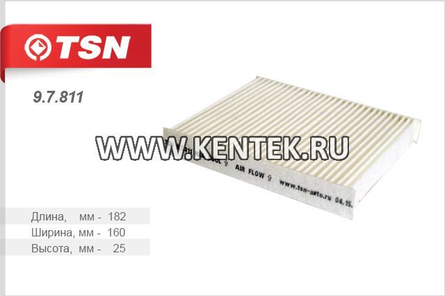 Фильтр салона TSN 9.7.811 TSN  - фото, характеристики, описание.