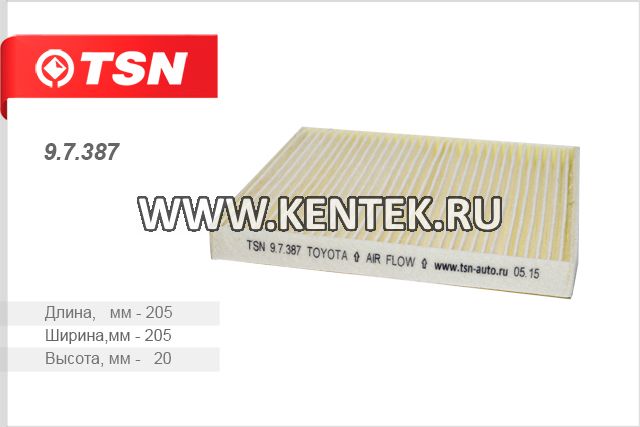 Фильтр салона TSN 9.7.387 TSN  - фото, характеристики, описание.