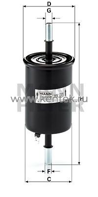топливный фильтр MANN-FILTER WK55/3 MANN-FILTER  - фото, характеристики, описание.